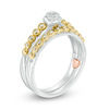Thumbnail Image 2 of 0.12 CT. T.W. Composite Diamond Bubble Interlocking Bridal Set in 10K Two-Tone Gold