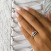 Thumbnail Image 2 of 0.12 CT. T.W. Composite Diamond Frame Vintage-Style Interlocking Bridal Set in 10K White Gold
