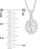 Thumbnail Image 1 of Oval Lab-Created White Sapphire Frame Vintage-Style Pendant in Sterling Silver