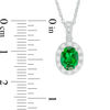 Thumbnail Image 2 of Oval Lab-Created Green Quartz and White Sapphire Frame Vintage-Style Pendant in Sterling Silver