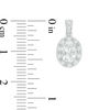 Thumbnail Image 2 of Oval Lab-Created White Sapphire Frame Vintage-Style Drop Earrings in Sterling Silver