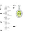 Thumbnail Image 2 of Oval Peridot and Lab-Created White Sapphire Frame Vintage-Style Drop Earrings in Sterling Silver