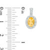 Thumbnail Image 2 of Oval Citrine and Lab-Created White Sapphire Frame Vintage-Style Drop Earrings in Sterling Silver