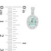 Thumbnail Image 2 of Oval Lab-Created Blue Quartz and White Sapphire Frame Vintage-Style Drop Earrings in Sterling Silver