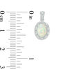 Thumbnail Image 2 of Oval Lab-Created Opal and White Sapphire Frame Vintage-Style Drop Earrings in Sterling Silver
