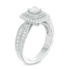 Thumbnail Image 1 of Vera Wang Love Collection 1.18 CT. T.W. Diamond Double Cushion Frame Engagement Ring in 14K White Gold