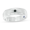 Thumbnail Image 0 of Vera Wang Love Collection Men's 0.04 CT. Black Diamond Solitaire Wedding Band in 14K White Gold