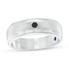 Thumbnail Image 1 of Vera Wang Men's 0.04 CT. Black Diamond Solitaire Wedding Band in 14K White Gold