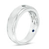 Thumbnail Image 2 of Vera Wang Men's 0.04 CT. Black Diamond Solitaire Wedding Band in 14K White Gold