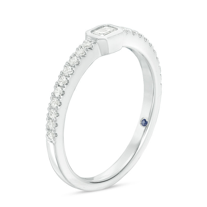 Main Image 2 of Vera Wang Love Collection 0.30 CT. T.W. Emerald-Cut Diamond Sideways Stackable Band in 14K White Gold