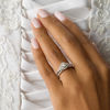 Thumbnail Image 3 of Perfect Fit 0.50 CT. T.W. Oval Diamond Frame Vintage-Style Interlocking Bridal Set in 10K White Gold