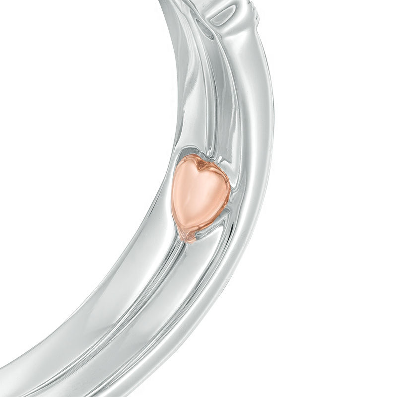 Main Image 4 of Perfect Fit 0.50 CT. T.W. Oval Diamond Frame Vintage-Style Interlocking Bridal Set in 10K White Gold