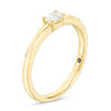 Thumbnail Image 1 of Vera Wang Love Collection 0.15 CT. Oval Diamond Solitaire Sideways Stackable Band in 14K Gold