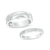 Thumbnail Image 1 of 0.12 CT. T.W. Diamond Duo Wedding Band Set in 10K White Gold - Size 7 and 10