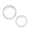 Thumbnail Image 2 of 0.12 CT. T.W. Diamond Duo Wedding Band Set in 10K White Gold - Size 7 and 10