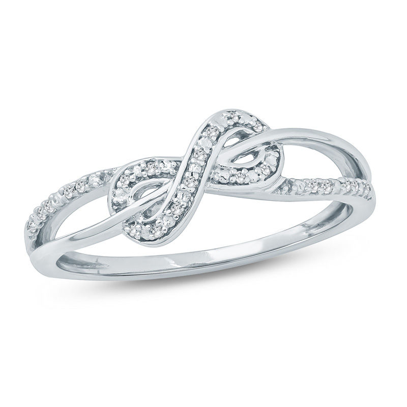 0.04 CT. T.W. Diamond Infinity Ring in Sterling Silver|Peoples Jewellers