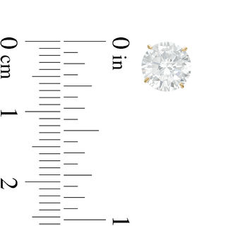 7.0mm Cubic Zirconia Solitaire Stud Earrings in 14K Gold