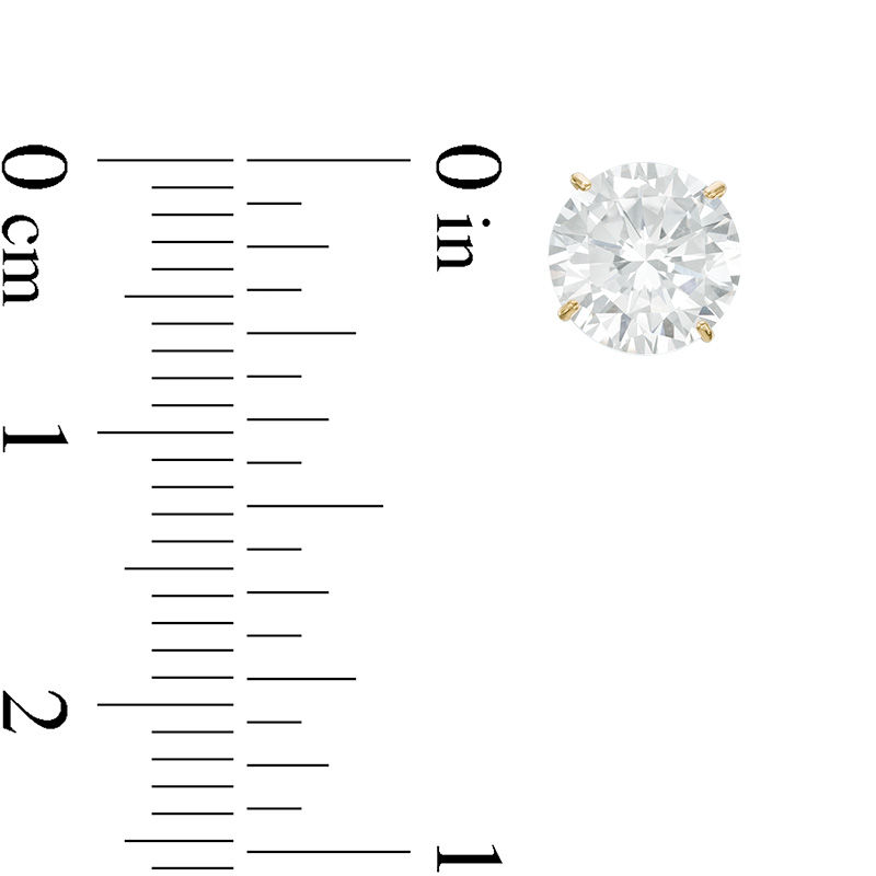Main Image 2 of 7.0mm Cubic Zirconia Solitaire Stud Earrings in 14K Gold