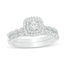 Thumbnail Image 1 of 0.30 CT. T.W. Diamond Double Cushion Frame Twist Braid Bridal Set in 10K White Gold