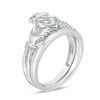 Thumbnail Image 1 of 0.09 CT. T.W. Composite Diamond Claddagh Bridal Set in 10K White Gold