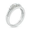 Thumbnail Image 2 of 0.18 CT. T.W. Diamond Claddagh Bridal Set in 10K White Gold
