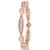0.24 CT. T.W. Diamond Alternating Vintage-Style Eternity Wedding Band in 10K Rose Gold