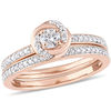 Thumbnail Image 0 of 0.47 CT. T.W. Diamond Swirl Frame Bridal Set in 10K Rose Gold