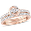 Thumbnail Image 1 of 0.47 CT. T.W. Diamond Swirl Frame Bridal Set in 10K Rose Gold