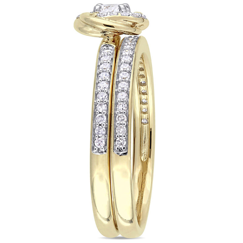 0.47 CT. T.W. Diamond Swirl Bridal Set in 10K Gold