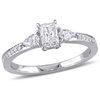 Thumbnail Image 0 of 0.61 CT. T.W. Emerald-Cut and Pear-Shaped Diamond Three Stone Engagement Ring in 14K White Gold
