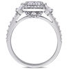 Thumbnail Image 2 of 0.91 CT. T.W. Quad Princess-Cut Diamond Double Frame Engagement Ring in 14K White Gold