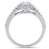 Thumbnail Image 2 of 0.49 CT. T.W. Multi-Diamond Frame Tri-Sides Engagement Ring in 14K White Gold