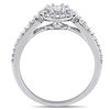 Thumbnail Image 3 of 0.49 CT. T.W. Multi-Diamond Frame Tri-Sides Engagement Ring in 14K White Gold