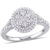 Thumbnail Image 1 of 0.98 CT. T.W. Multi-Diamond Double Frame Engagement Ring in 14K White Gold