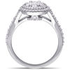 Thumbnail Image 3 of 0.98 CT. T.W. Multi-Diamond Double Frame Engagement Ring in 14K White Gold