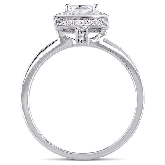 0.74 CT. T.W. Princess-Cut Diamond Frame Engagement Ring in 14K White Gold