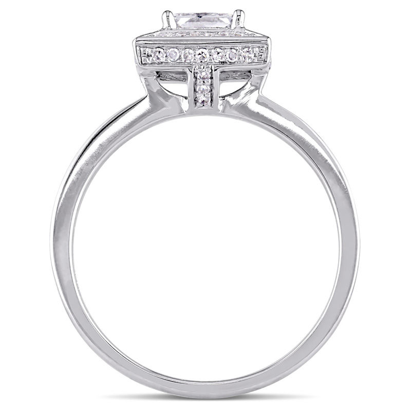 0.74 CT. T.W. Princess-Cut Diamond Frame Engagement Ring in 14K White Gold