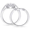 Thumbnail Image 3 of 0.73 CT. T.W. Cushion-Cut Diamond Tilted Frame Vintage-Style Bridal Set in 10K White Gold