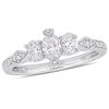 Thumbnail Image 0 of 0.89 CT. T.W. Oval Diamond Three Stone Vintage-Style Engagement Ring in 14K White Gold