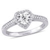Thumbnail Image 0 of 0.31 CT. T.W. Diamond Heart Frame Engagement Ring in Sterling Silver