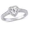Thumbnail Image 1 of 0.31 CT. T.W. Diamond Heart Frame Engagement Ring in Sterling Silver