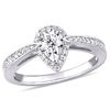 Thumbnail Image 0 of 0.33 CT. T.W. Diamond Pear-Shaped Frame Engagement Ring in Sterling Silver