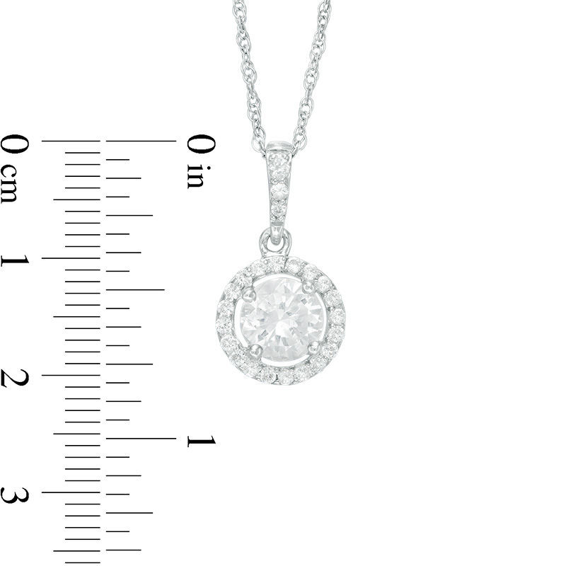 Lab-Created White Sapphire Frame Pendant and Drop Earrings Set in Sterling Silver