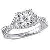 Thumbnail Image 0 of 0.47 CT. T.W. Diamond Square Frame Twist Engagement Ring in Sterling Silver