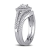 Thumbnail Image 1 of 0.47 CT. T.W. Princess-Cut Diamond Double Frame Bridal Set in Sterling Silver