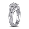 Thumbnail Image 2 of 0.47 CT. T.W. Princess-Cut Diamond Double Frame Bridal Set in Sterling Silver