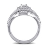 Thumbnail Image 3 of 0.47 CT. T.W. Princess-Cut Diamond Double Frame Bridal Set in Sterling Silver