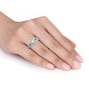 Thumbnail Image 3 of 0.47 CT. T.W. Princess-Cut Diamond Double Frame Bridal Set in Sterling Silver