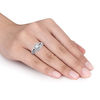 Thumbnail Image 4 of 0.47 CT. T.W. Princess-Cut Diamond Double Frame Bridal Set in Sterling Silver