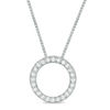 Thumbnail Image 2 of Convertibilities 0.16 CT. T.W. Diamond Swirl Circle Three-in-One Pendant in Sterling Silver and 10K Gold